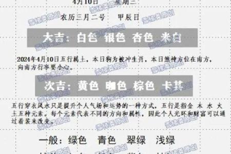 2025年4月10日今日五行穿衣颜色大吉