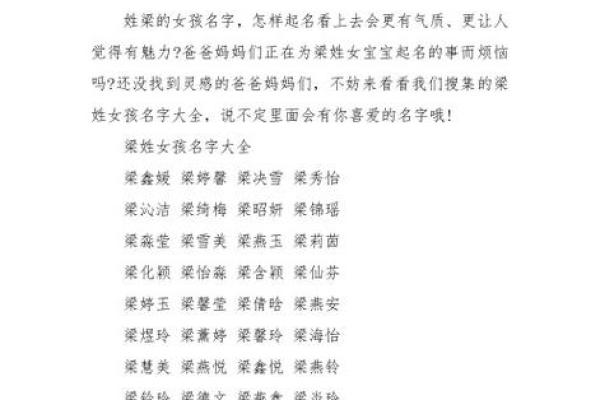 梁姓女孩名字大全-梁姓女孩起名字大全-梁姓名字大全姓名 梁姓女孩名字大全-梁姓女孩起名字大全-梁姓名字大全姓名